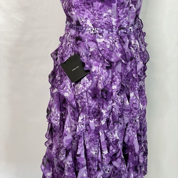 White House Black Market Floral Cascade Cocktail Dress - Women’s 10 - Picture 6 of 8